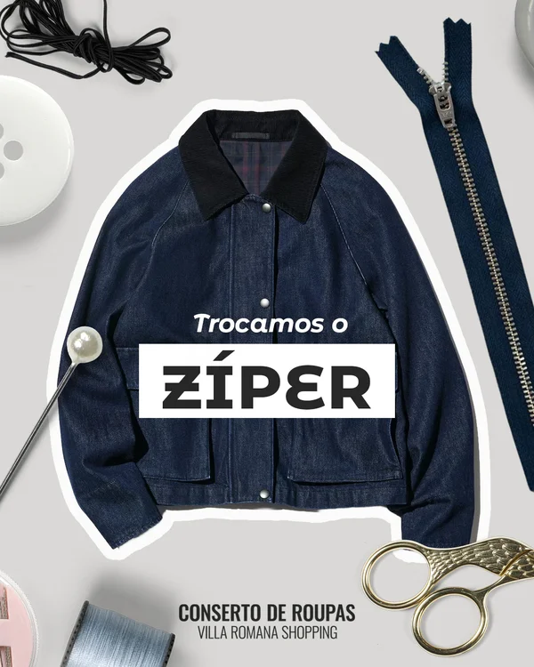 Troca de zíper de jaqueta